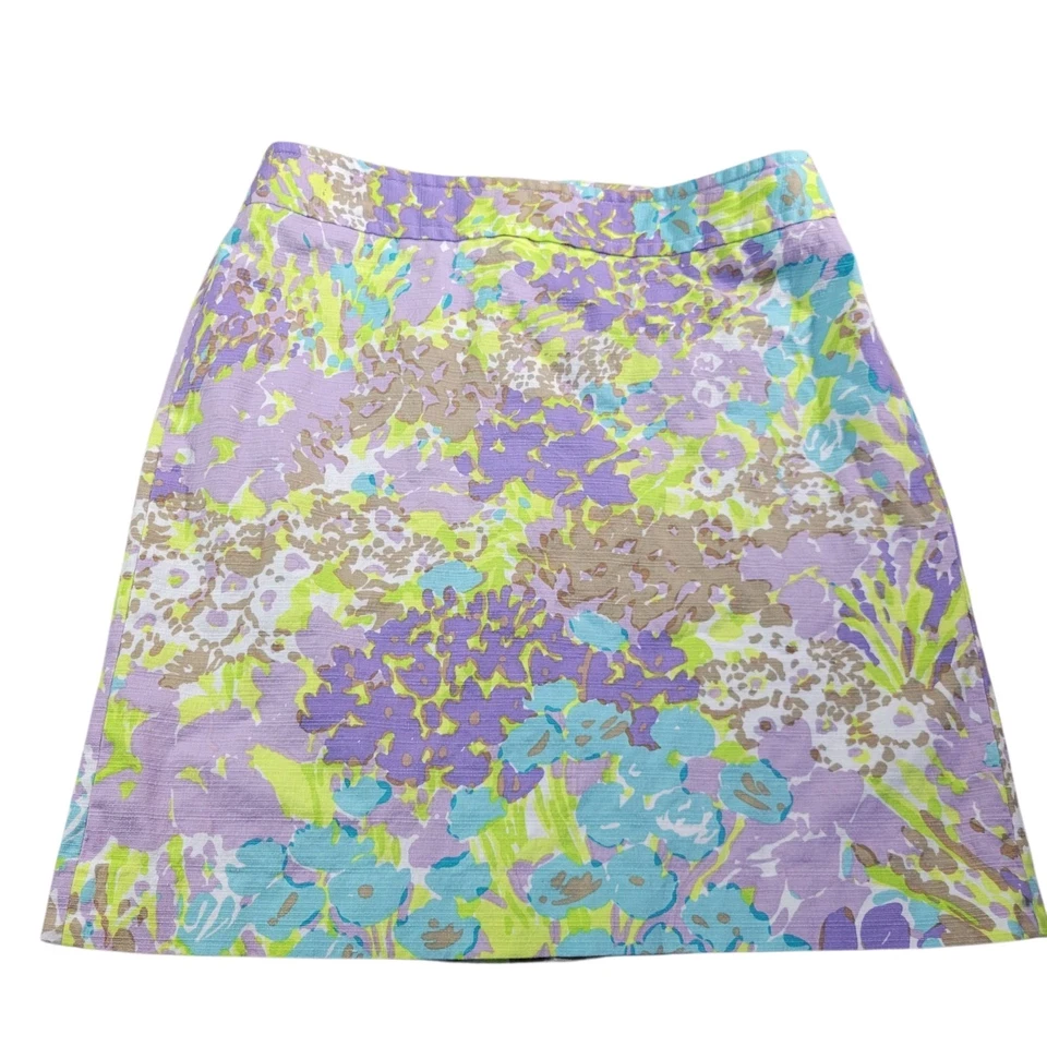 Falda TALBOTS Mujer 10P Línea A Púrpura Pastel Forrada Carrera Trabajo Informal Verano  Foto 1 de 4