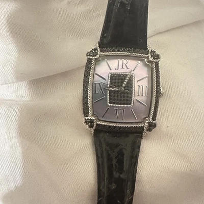 Reloj Pulsera JUDITH RIPKA Acero Inoxidable Correa Cuero Tailandia Circonita Corazones Foto 1 de 3