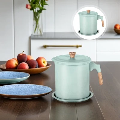  Oil Pot with Strainer Grease Container for Kitchen Fat Separator Cooking - Image 1 of 4