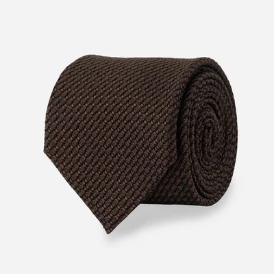 Chocolate Brown Silk Grenadine Tie Handmade in Italy 3" Width (Garza Grossa) - Image 1 of 2