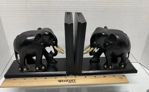 Estatuillas de coleccionista sujetalibros de diseño de elefante vintage - Imagen 1 de 12