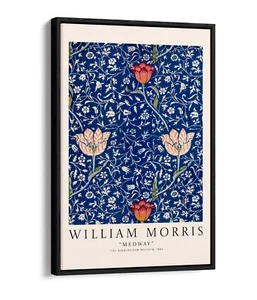 WILLIAM MORRIS, PITTURA MEDWAY - EFFETTO FLOAT TELA INCORNICIATA STAMPA ARTE - Foto 1 di 12