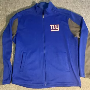NFL New York Giants Full Zip Blue Ribbed Jacket Pockets Men XL - Picture 1 of 10