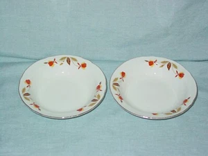 Vintage Hall Superior Jewel Tea Autumn Leaf Dunbar Fruit Berry Bowls Lot of 2 - Picture 1 of 4