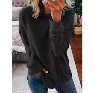 Women Casual Long Sleeve T Shirt Blouse Loose Pullover Tunic Tops Tee Plus Size - Picture 1 of 8