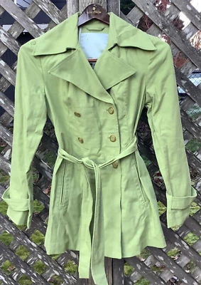 Gabardina Beth Bowley Talla 6 Chaqueta con Cinturón Algodón Y2K Doble Pecho Preppy Foto 1 de 4