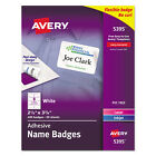 Avery Flexible Self Adhesive Laser Inkjet Name Badge Labels 2 1 3 X 3 3 8 We