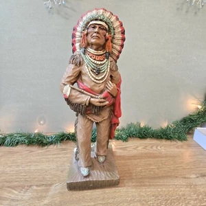 UNIVERSAL STATUARY CORP CHICAGO KENDRICK INDIAN CHIEF STATUE 1976 vintage 16in - Picture 1 of 17