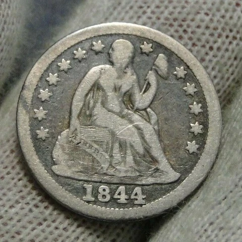 1844 Seated Liberty Dime Cover