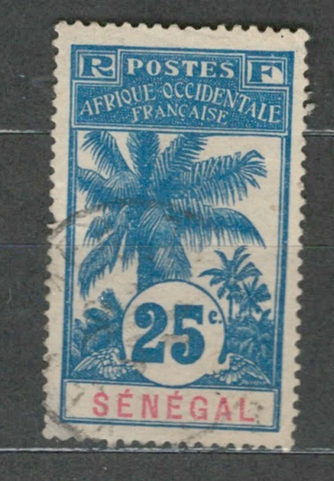 SENEGAL AFRICA COLONIES FRENCH PALMS, TREES CLASSIC USED 25C STAMP LOT(SEN 513) - Image 1 of 1