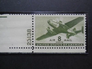 #C26 8c Transport Plane Plate # Single MNH OG VF/XF "Includes New Mount" - Picture 1 of 1