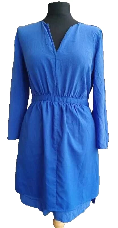 Vestido Madewell 100 % seda morera índice azul cola camisa cintura EE. UU. para mujer talla 4 Foto 1 de 4