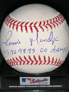 RAMIRO MENDOZA NEW YORK YANKEES WS CHAMPS 96,98,99,00 OML BASEBALL - Picture 1 of 1