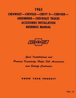 Chevrolet 1965 accesorios de auto y camioneta manual de referencia de instalación Foto 1 de 4