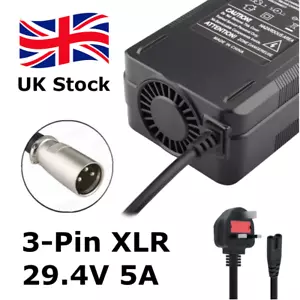 3-Pin XLR 29.4V 5A Lithium Battery Charger for 7S 24V Electric bike/Scooter - Picture 1 of 4