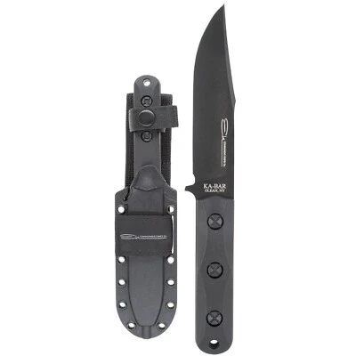 KA-BAR EK50 EK Commando Short Clip Point Fixed Blade Knife w/Sheath, 4.3125" Bla - Image 1 of 2