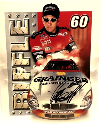 2001 ROOKIE GREG BIFFLE ROUSH RACING GRAINGR #60 NASCAR BGN AUTOGRAPHED POSTCARD Cover