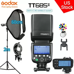 US Godox TT685II-C X2T-C TTL Speedlite Flash Trigger+60*60cm Softbox for Canon - Picture 1 of 12