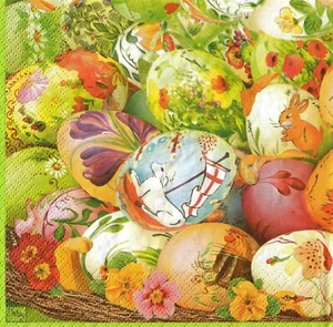 4 servilletas de papel individuales decoupage mesa de artesanía huevos pintados de Pascua 86 - Imagen 1 de 2