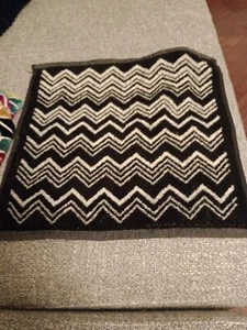 NEW Missoni Face Cloth Flannel Wash Cloth Black White Zig Zag 30cm x 30cm - Picture 1 of 3