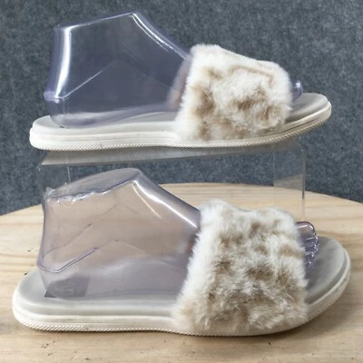 DV Dolce Vita Sandals Womens 9 Jinah Casual Slip On Slide Beige Fabric Flats - Image 1 of 4