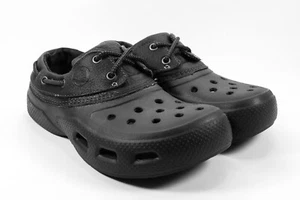 Men's Crocs Classic Black Lace Up Crocs Shoes Size US 8 - Picture 1 of 5
