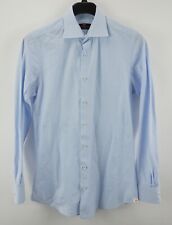 Robert Talbott Estate Mens 16 Long Sleeve White Blue Micro Check Button Up Shirt
