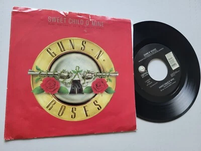 GUNS N' ROSES - Sweet Child O' Mine / It's So Easy (Live) 1988 7" Picture Sleeve - Image 1 of 2