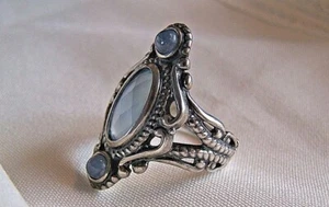 Pollack Blue Chalcdony   925 SS Size  6  Gorgeous COLOR  Pristine!!! - Picture 1 of 6