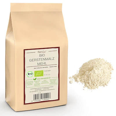 (12,80 EUR/kg) 1kg BIO Backmalz hell, Gerstenmalzmehl enzymaktiv für Brot - Bild 1 von 4