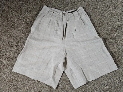 Pantalones cortos de mujer vintage coleccionables dorados por Giorgio SantAngelo mezcla de lino 8 Foto 1 de 4