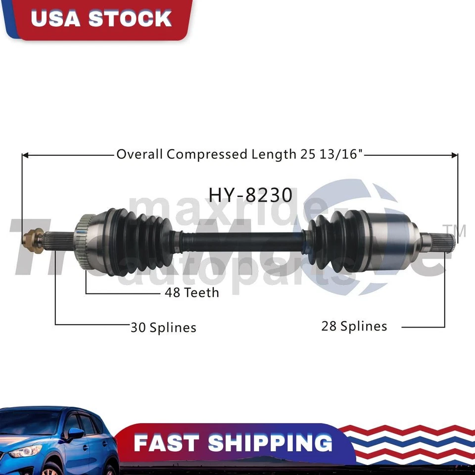 Junta de eixo dianteiro esquerdo do lado do motorista CV compatível com 2012 2013 2014 2015 2016 Hyundai Azera - Imagem 1 de 1