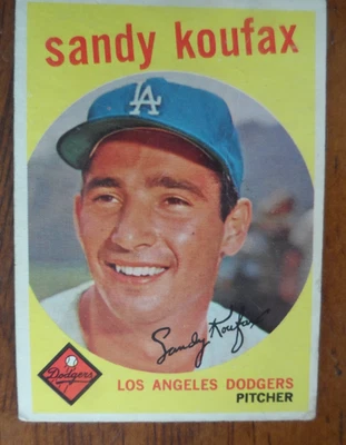 1959 Topps Baseball #163 Sandy Koufax Los Angeles Dodgers en muy buena condición CR U-7779 Foto 1 de 4