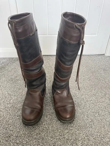 DUBARRY Galway Ladies Country Boots Black/Brown Size 6 EU39.5 GORE-TEX - Picture 1 of 5