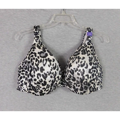 Sujetador Catherines para mujer cobertura completa con aros estampado de leopardo negro blanco 48DD Foto 1 de 4