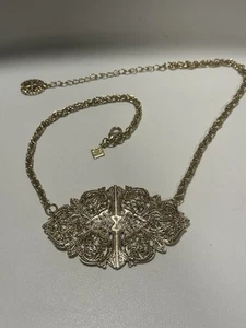 Tori Spelling Gold Plated Art Deco Style Necklace QVC Vintage Early 2000’s - Bild 1 von 10