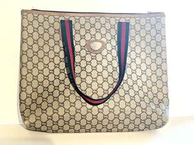 Gucci GG Plus Monogram Tote Bag Vintage 70s 80s Italy Coated Canvas Neverfull - Image 1 of 4
