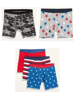 NWT Large (36-38") Old Navy Mens Boxer Briefs Stars, Stripes & Camo Lot Of 5 - Picture 1 of 6