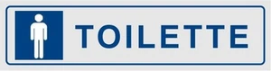 Cartello alluminio segnaletica toilette uomo -wc men aluminium sign 210x52,5 mm - Imagen 1 de 1