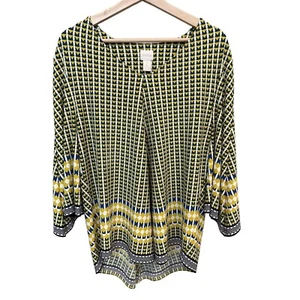 Chico's Damen Pullover Bluse großer V-Ausschnitt bunt Stretch Büro Arbeit - Bild 1 von 9