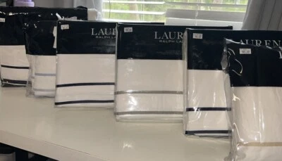 Edredón de satén de algodón con borde Lauren Ralph Lauren Spencer, completo/queen, Foto 1 de 4