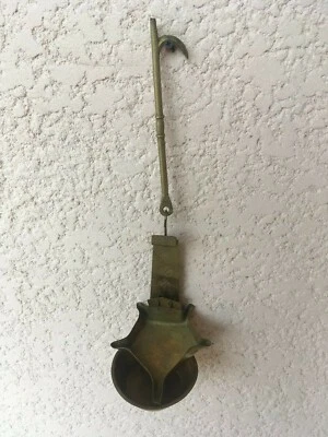 n°1  )  ANCIENNE LAMPE A HUILE EN LAITON - Photo 1/4