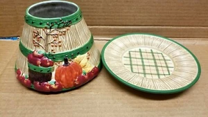 Yankee Candle GROSSER SCHIRM APPLE PUMPKIN BASKET und TELLER - Bild 1 von 9