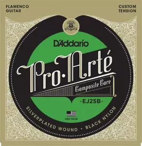 D'Addario EJ25B Pro-Arte Black Nylon Composite Flamenco Guitar Strings - Picture 1 of 3