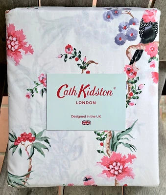 Cath Kidston QUEEN Size Cotton Duvet Cover Set Birds Art Deco (BIRD TRAIL) - Image 1 of 4
