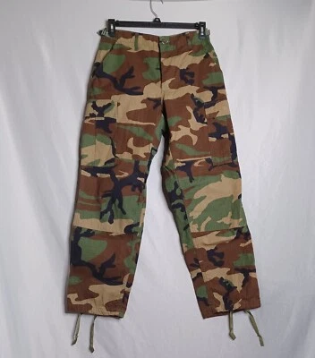 Camouflage Pants Mens Small Short Button Fly Hot Weather Woodland Camo Military - Image 1 of 4