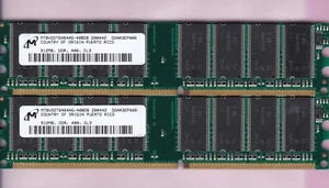 1GB 2x512MB PC3200 DDR-400 MICRON MT8VDDT6464AG-40BDB DESKTOP MEMORY KIT DDR1 SG - Picture 1 of 2