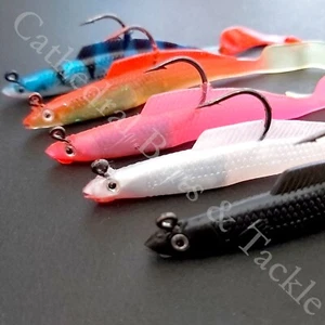 Sandeel 4"Curly Tail Sea Fishing Lures Tackle Imitation Bait Boat Cod Bass Kayak - Picture 1 of 29