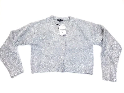 Nuevo con etiquetas Suéter Forever 21 Manga Larga Top Oropel Plateado Talla S Recortado Foto 1 de 4