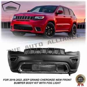 For 2016-2022 Jeep Grand Cherokee Front Bumper Body Kit Assembly with Fog Light - Picture 1 of 6